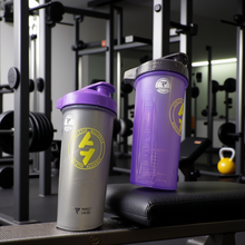Load image into Gallery viewer, Athletic Alliance Sport Shaker 828ml Black with Purple Lid
